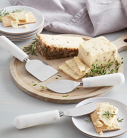 White Marble Cheese Knives - Set of 3